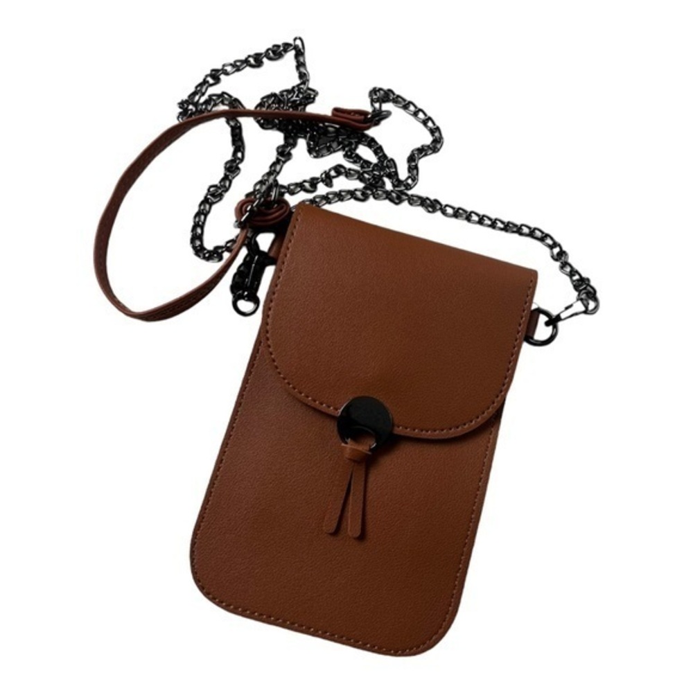 Brown Phone Touch Screen Crossbody Bag